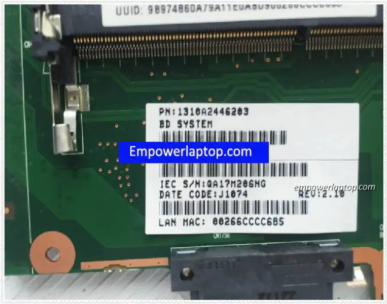 Toshiba V000258040 Satellite C605 Motherboard