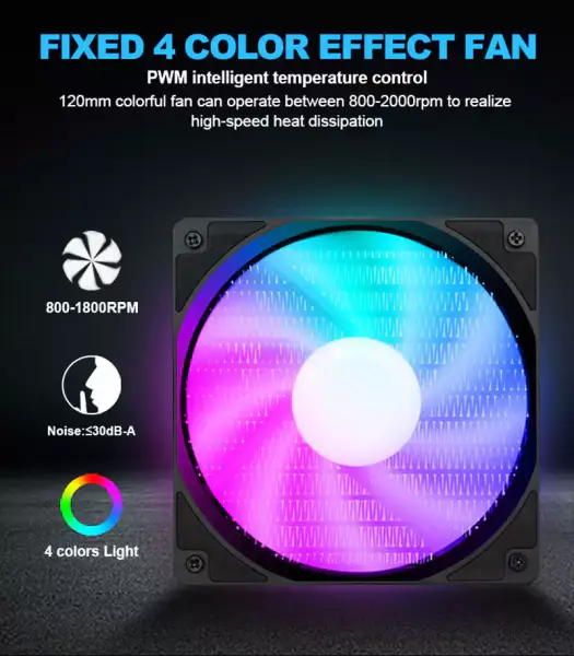 Sama 120mm Cooler Cpu Liquido Intel Cpu Cooler With Temperature Gaming Computer Liquid Cooler