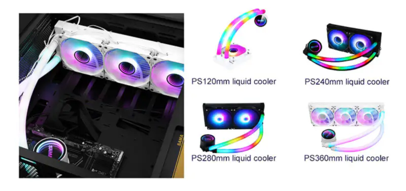 Sama 360 Lga1200 Lga1700 Lga 2011 Black Watercooling Pc Cooler Watercoole Cpu Cooling Water Heatsink System For Pc Case Cooling