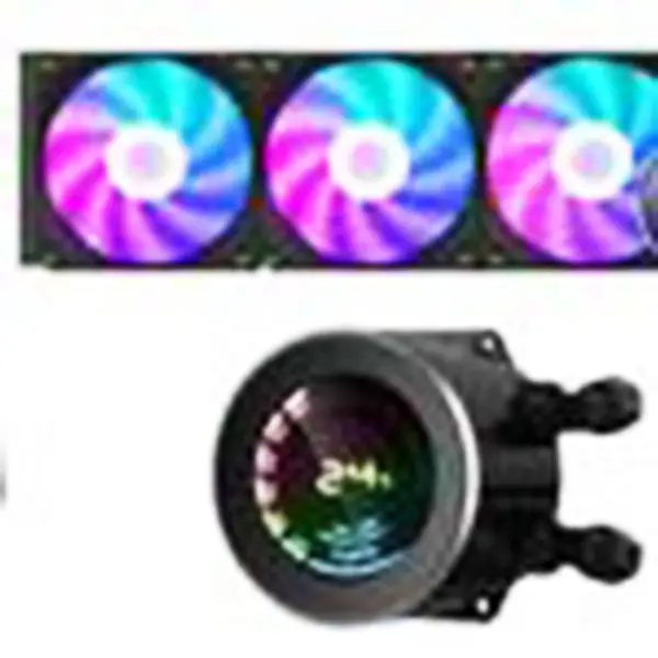 Sama 36cm Aio Cpu Cooler Radiator Copper Display Water Liquid Cooling Pc Cpu Cooler Rgb Glow With Computer Temperature Display