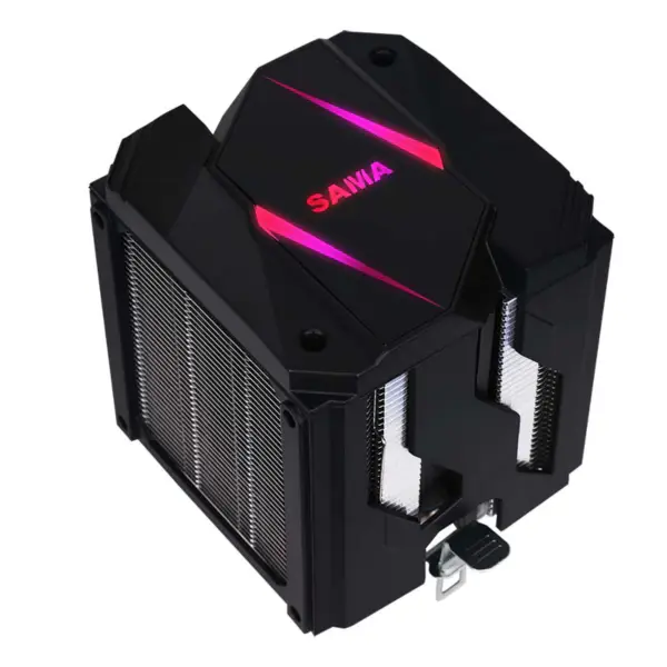 Sama 9cm Dual Tower Air Cooler Customizable Argb Top Cover Cpu Radiator Black/silver Small But Powerful Cpu Air Cooler