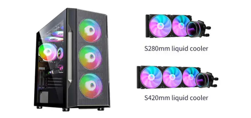 Sama Aio Water Cooling 420mm Addressable Argb Lighting Fan Heatsink Computer Water Cooling For Intel Amd