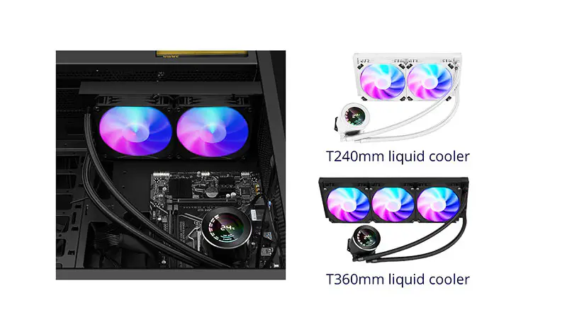 Sama Argb 360mm Intel Amd Aio Cooler Water Cooling Cpu Water Cooler With Temperature Display