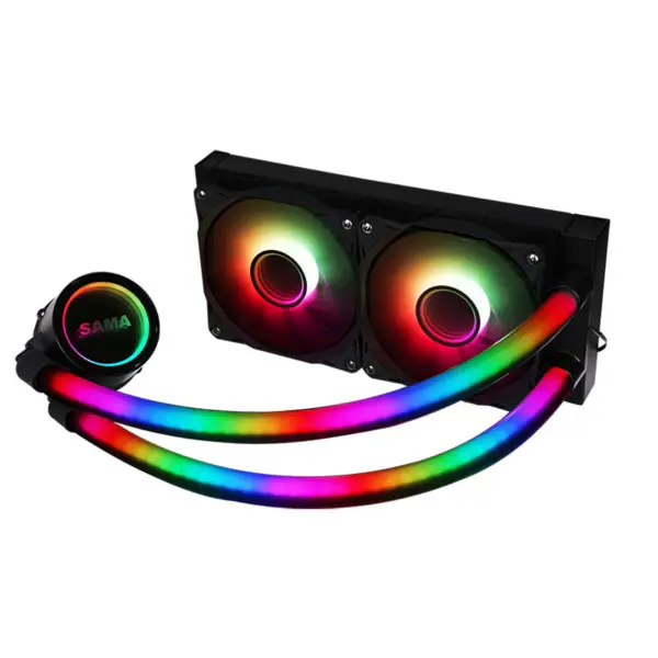 Sama Argb Infinity Mirror Fans 240mm Copper Radiator All In One Cpu Water Cooling Cpu Liquid Cooler For Intel Amd