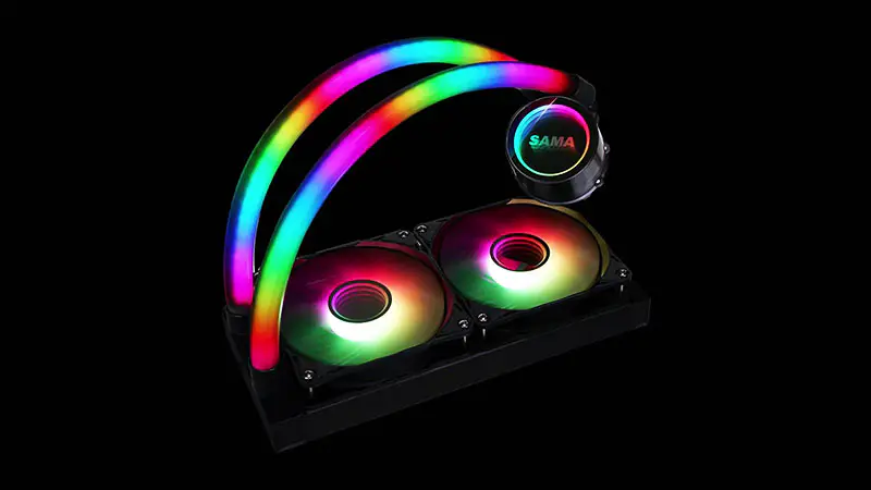 Sama Computer Radiator Water Cooling Kit Pc 240mm Cpu Liquid Cooler With Led