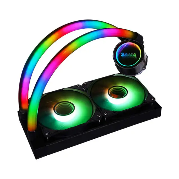 Sama Computer Radiator Water Cooling Kit Pc 240mm Cpu Liquid Cooler With Led