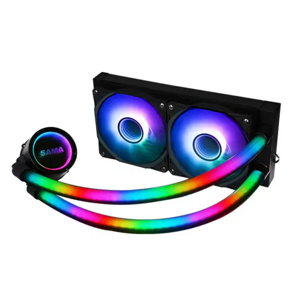 Sama Computer Radiator Water Cooling Kit Pc 240mm Cpu Liquid Cooler With Led
