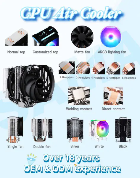 Sama Customization Argb Lighting Effect Cpu Radiator Air Cooler