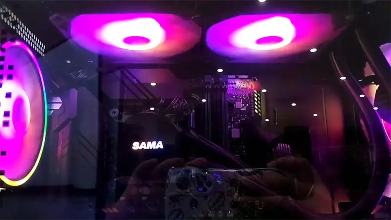 Sama Coloful Fan White Water Cooler For Pc Case