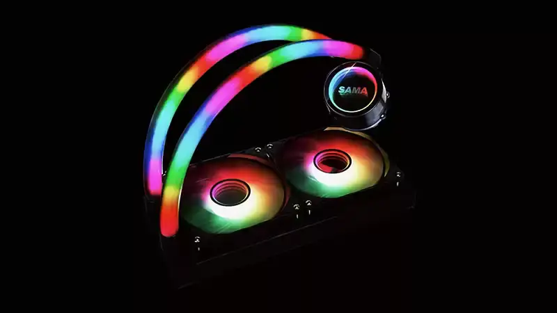 Sama Customized 120mm Rgb Lighting Liquid Aio Cooler Cpu Liquid Cooler Water Cooling Liquid Cooler For Pc