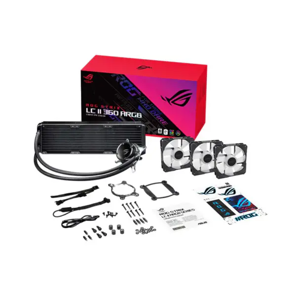 AsUs Rog Strix Lc Ii 360 Argb 3fans Integrated Water Cooled Radiator 12th Gen Cpu Asetek 7th Pwm Dc Cpu Cooling Argb Fan